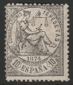 Spain 1874 Sc 210 MH* partial gum with perfin line signed