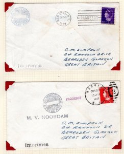 NETHERLANDS Covers{2] MARITIME PAQUEBOTS USA New York & Hoboken 1947 DL167