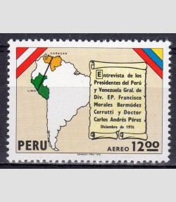 Peru 1977 Presidents of Venezuela & Peru Meeting Set 1 value Perforated mnh.vf