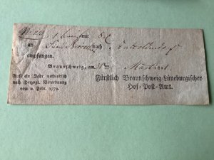 Germany Braunschweig  post office 1821  postal note Ref A1597 