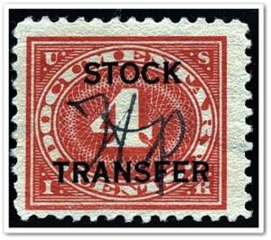 RD3 4¢ Stock Transfer Stamp (1918-22) Used