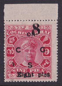 COCHIN INDIA 1923 ON CGS Varma II 8p/9p no serif MNH **