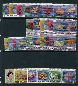 Cook Islands 1980 QEII Corals set complete superb MNH. SG 713-789. Sc 564-640.