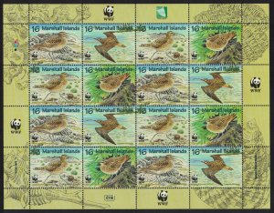 Marshall Is. Birds WWF Bristle-thighed Curlew Sheetlet of 4 sets 1997 MNH