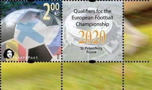 Finland 2020 Qualifiers for FIFA St.Petersburg Peterspost stamp with label MNH