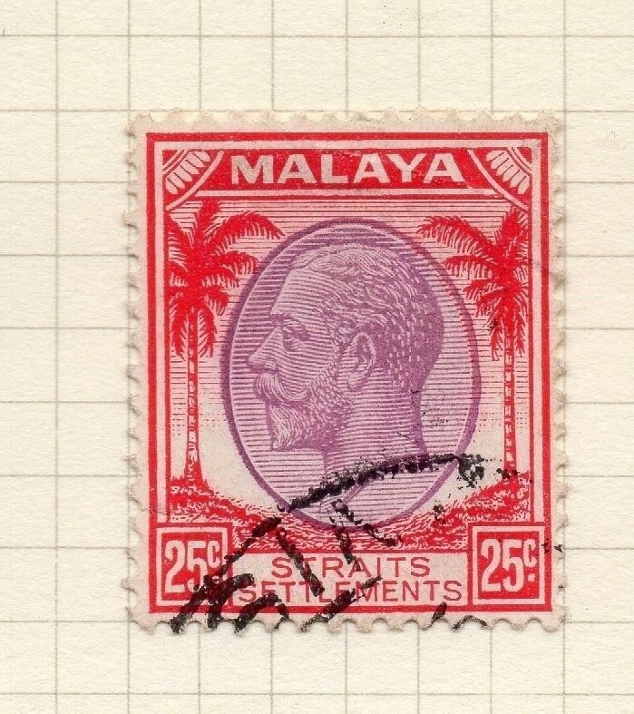 Malaya Straights Settlements 1000 Early Issue Fine Used 25c. 278365