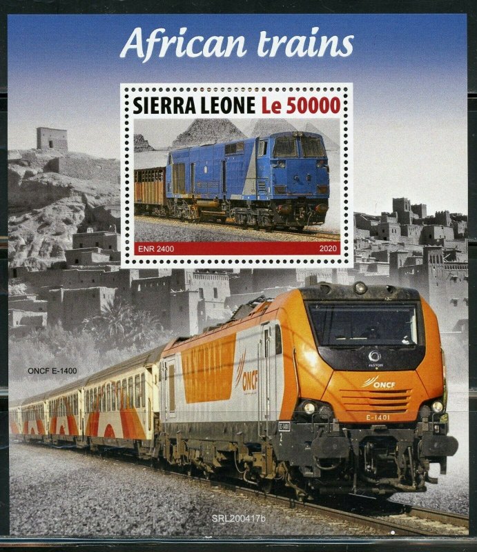 SIERRA  LEONE 2020 AFRICAN TRAINS SOUVENIR SHEET MINT NH