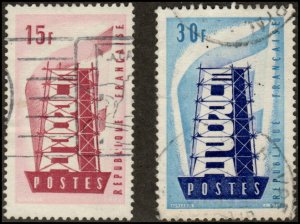 France 805-06 - Used - Europa (1956) (cv $1.80)