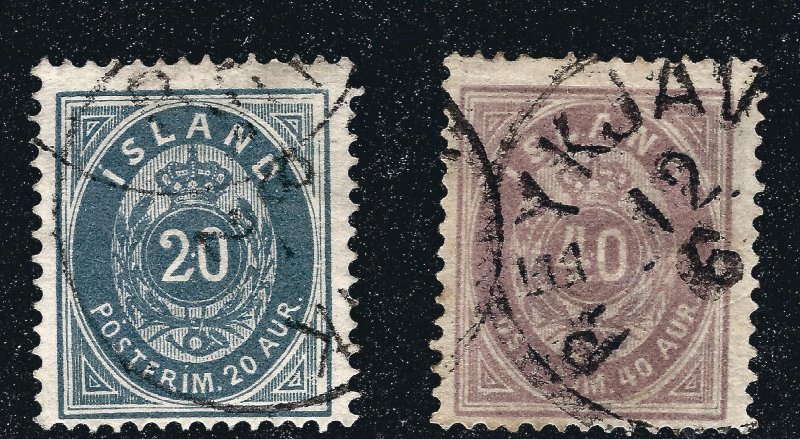 Iceland Attractive Sc#17-18 Used F-VF SCV $125...Such a bargain!!