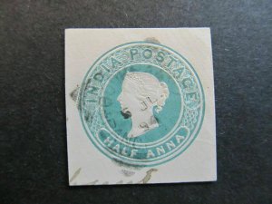 A4P19F29 British India Envelope Cut Out 1/2a Used-