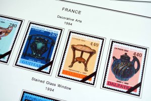 COLOR PRINTED FRANCE 1966-1999 STAMP ALBUM PAGES (159 illustrated pages)