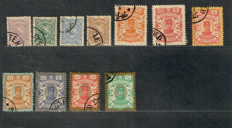 Iran Sc#90-100 Used/VF, CTO, Cv. $105