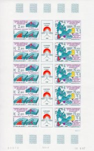 FSAT (TAAF) 1988 Sc#141a Volcanic Sheetlet of 5 Pairs MNH UNFOLDED