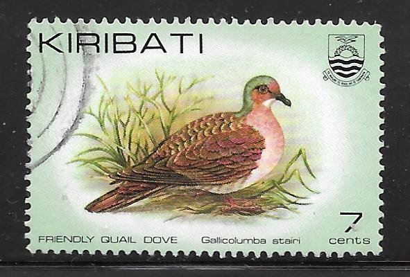 Kiribati 388: 7c Friendly Quail Dove (Gallicolumba stairi), used, VF