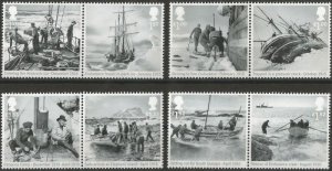 Great Britain 2016 Shackleton expedition 100 ann set of 8 stamps in 4 strips MNH