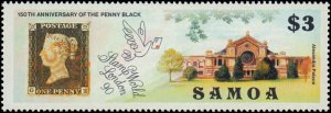 Samoa #775, Complete Set, 1990, Stamp Show, Stamp on Stamp, Never Hinged