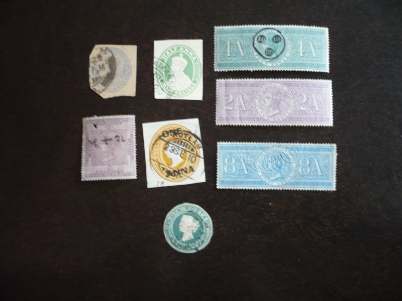 Stamps - India Fiscal - Used 8 Different Stamps