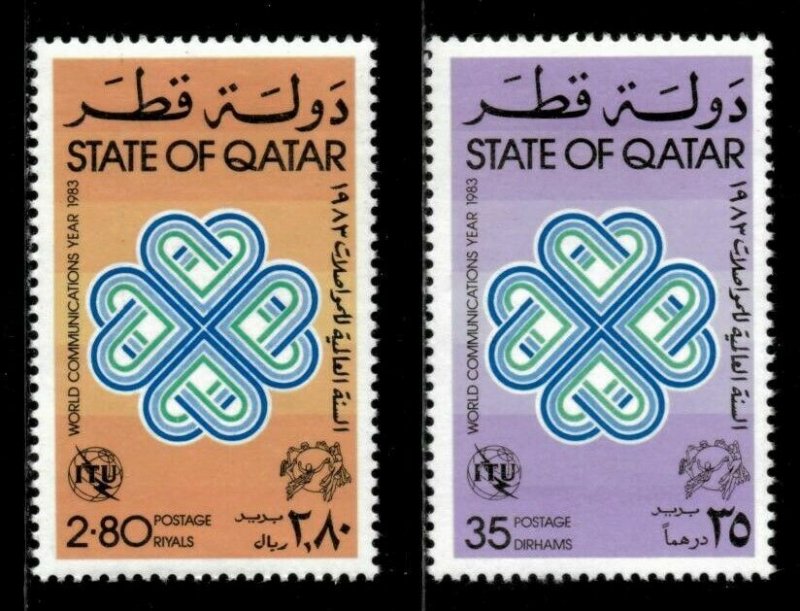Qatar 1983 - World Communications Year, ITU - Set of 2v - Scott 639-40 - MNH 