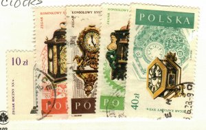 Poland #2849-52, 2854 used clocks