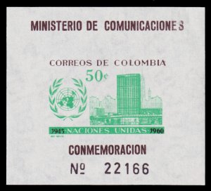 Colombia Scott 725 Souvenir Sheet (1960) Mint NH VF C