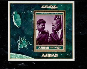 AJMAN 1962 JFK & JOHN GLENN MINT VF NH O.G S/S CTO (AJ64 )