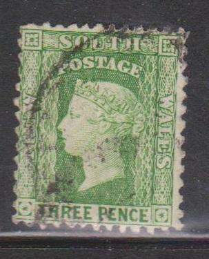 NEW SOUTH WALES Scott # 63h Used - Early Queen Victoria Perf 12 x 11