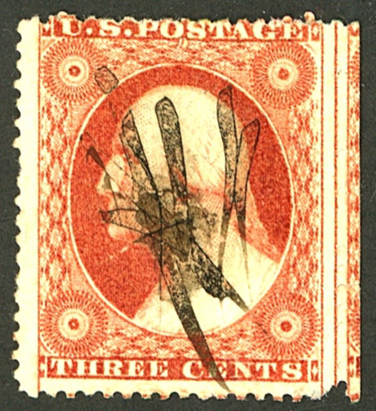 U.S. #26 USED PEN CANCEL