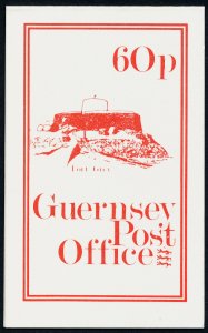 Guernsey Booklet B21 Fort Grey MNH Coin on Stamp