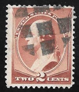 210 2 cent SUPERB Fancy Chicago Block Cancel Stamp used F Fault