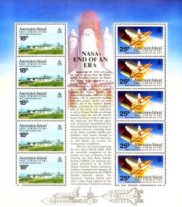 Ascension. End of collaboration with NASA 1989. Mini sheet.