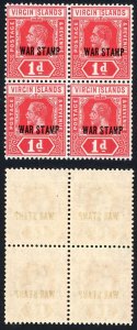 Virgin Is SG78 1d Carmine War Tax (3 x U/M)