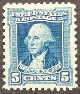 Scott#: 710 - Washington at 63 5¢ 1932 BEP Single Stamp MNHOG - Lot B3
