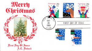 #2799-2803 Christmas Designs PNC Doback FDC