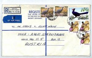 CM1 Zambia Cover 1981 NDOLA REGISTERED Missionary Vehicles Air Mail Austria MIVA