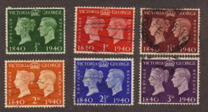 Great Britain #252-57 used cpl set - sm faults