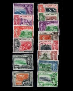 VINTAGE: DOMINICA 1951 USD,LH,BH SCOTT # 123-136 $ 69.65 LOT # VSADMC1951A