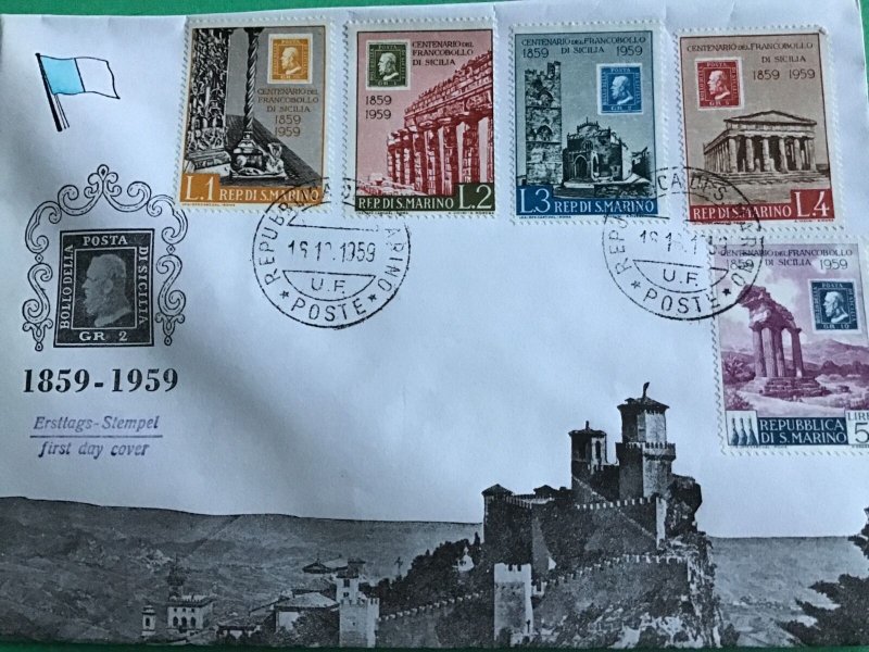 Rep de San Marino Ancient Buildings First Day Cover 1959  Stamp Cover R42727 