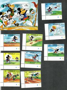 Anguilla Sc#559-68 M/NH/VF, Disney, Cv. $27.50