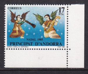 Andorra Spanish   #171  MNH  1985   Christmas    fresco  angels