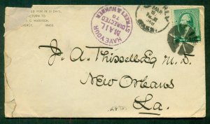 1888, 'HAVE YOUR MAIL DIRECTED TO STREET & NUMBER CANCEL' w/2¢ tied fancy cxl