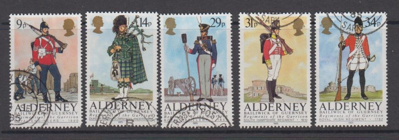 Alderney - Regiments 1985 set Fine used