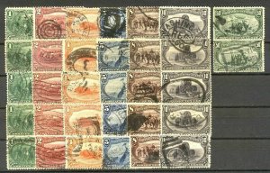 [Bx]  US #285-291 ~ Used Trans-Mississippi Short Sets as Culled from Collections