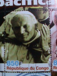 ​CONGO -2005 POPE AND MOTHER TERESA-CTO S/S VERY FINE WE SHIP TO WORLD WIDE