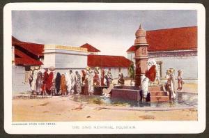 India THE SIMS MEMORIAL FOUNTAIN - Bhavnagar State Vintage Series View Card R...