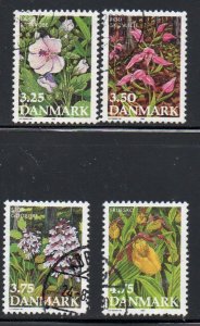 Denmark Sc 920-923 1990 Endangered Plants  stamp set used