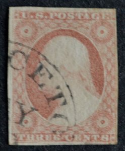 1850s US Sc. #11A Washington used 3 cent stamp