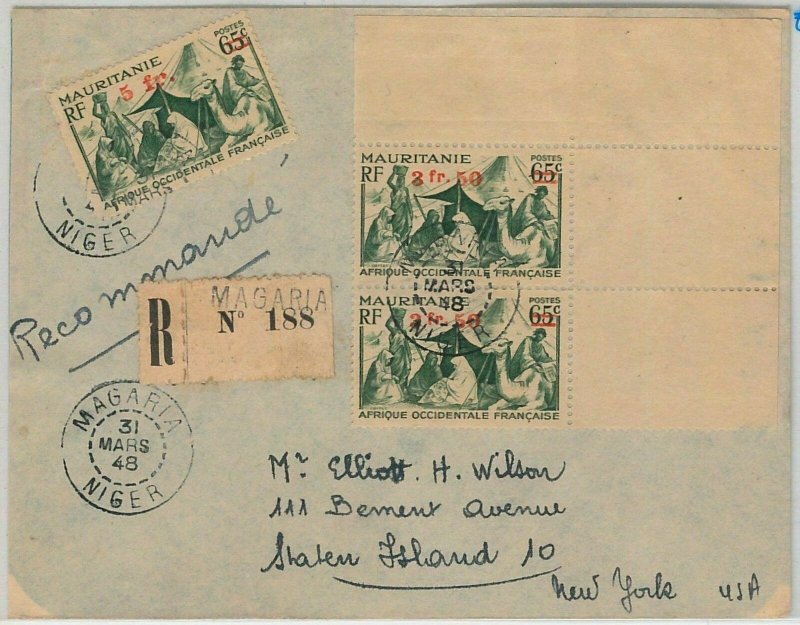 45131 - AOF MAURITANIA / NIGER -  POSTAL HISTORY: REGISTERED COVER from Tessaoua