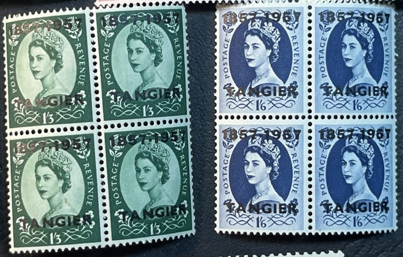 GREAT BRITAIN/BOA/TANGIER # 592-611-MNH--COMPLETE SET IN BLOCKS OF 4--1957