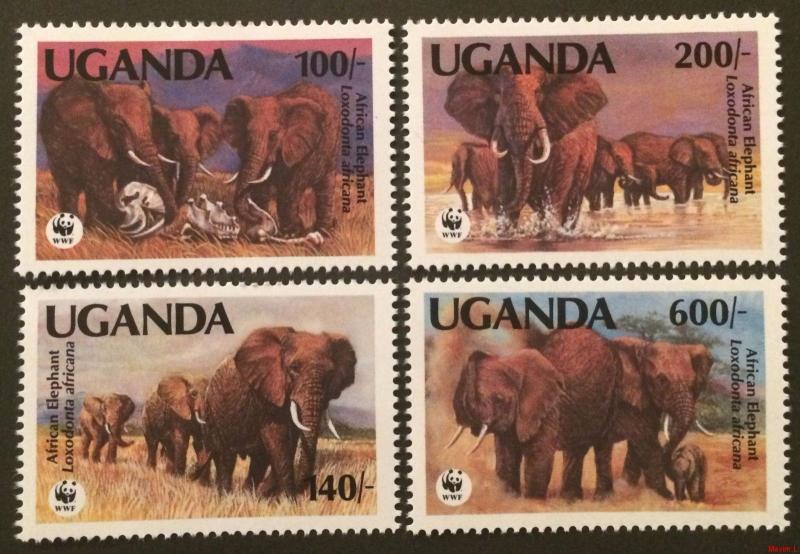 Uganda 1991** Mi.960-63. Elephants [20;27]