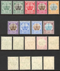 Bermuda SG34/42 1906-10 Set of 9 Wmk Mult Crown Fine Fresh M/M Cat 180